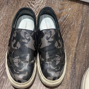Alexander McQueen Camouflage Black and Gray Loafers